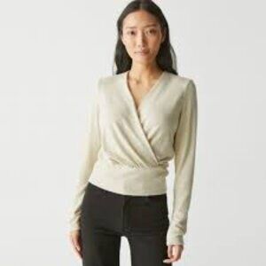 Michael Stars India surplice top in light gold XS